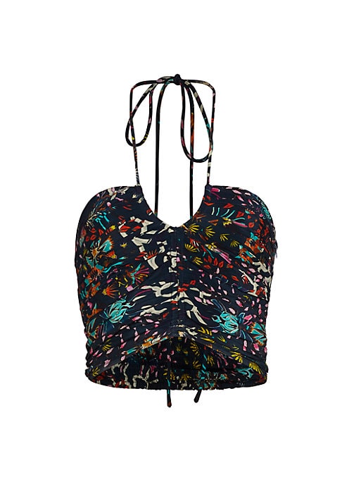 Floral Silk Halter Top