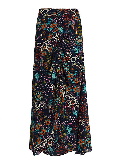 Floral Silk Maxi Skirt