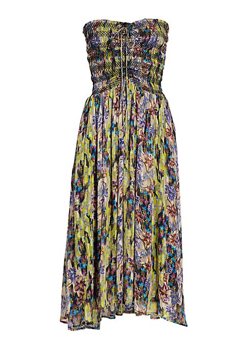 Metallic Floral Halter Dress
