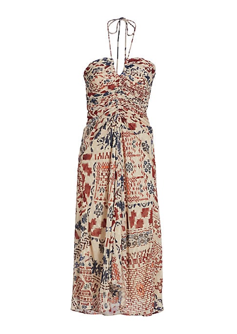 Metallic Halter Midi Dress