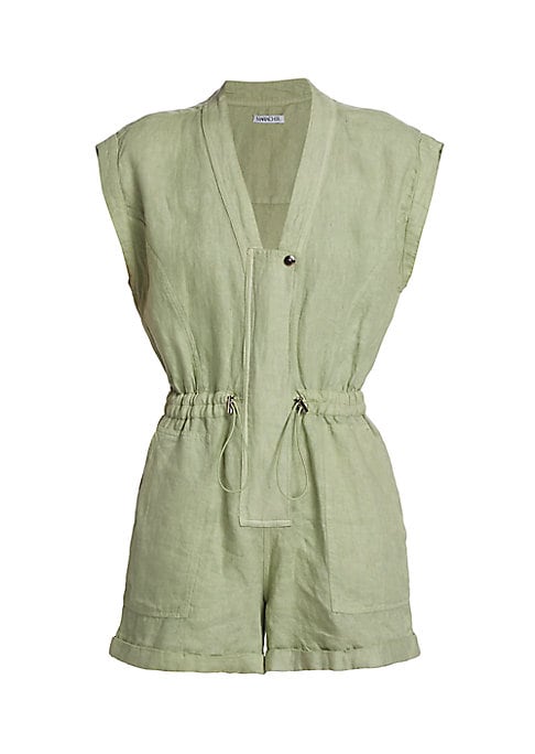 Linen V-Neck Utility Romper
