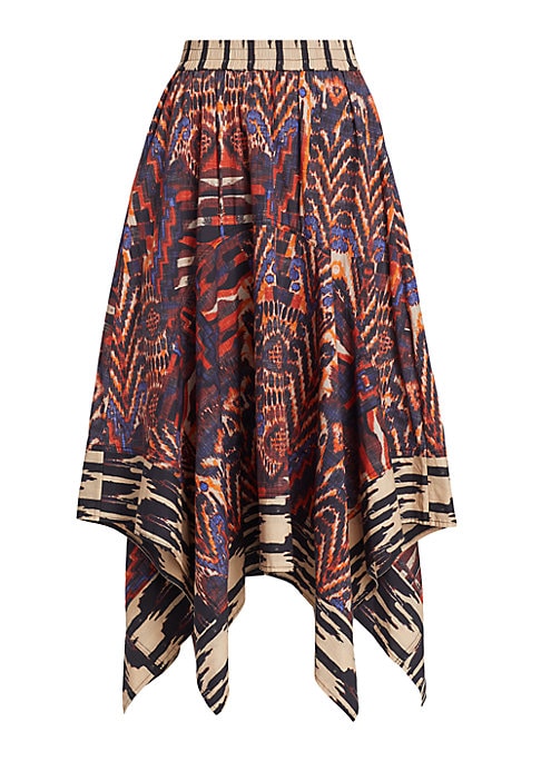 Abstract Print Midi Skirt