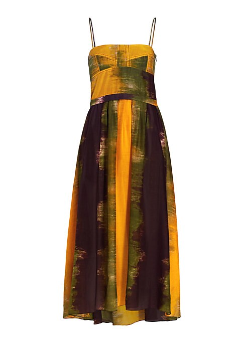 Vibrant Silk Blend Midi Dress