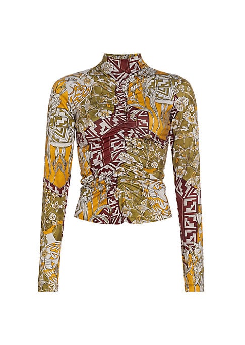 Geometric Ruched Mock Top