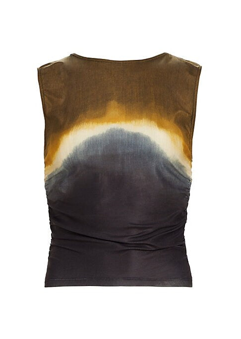 Vibrant Ruched Tie-Dye Top