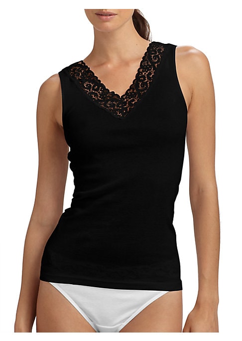 Lace Trimmed Cotton Top