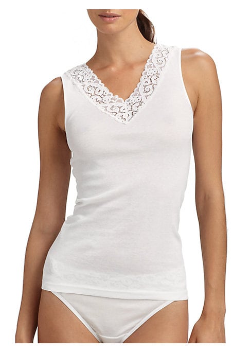 Lace Trimmed Cotton Top