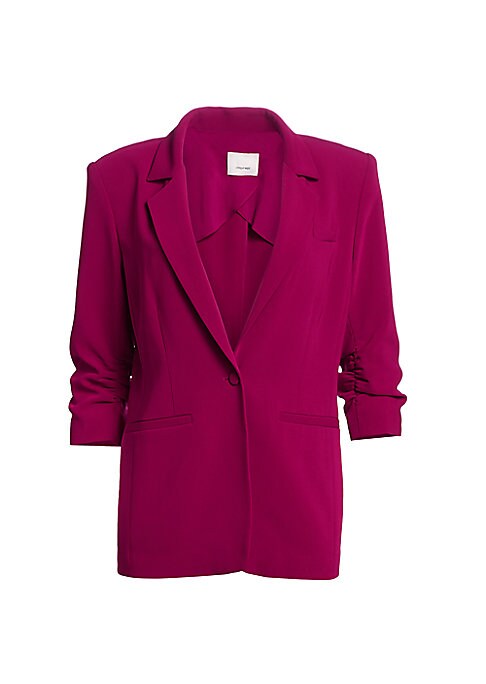 Gathered Sleeve Ruched Blazer