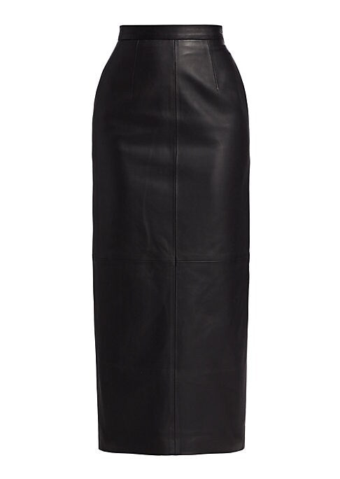 Elegant Leather Midi Skirt