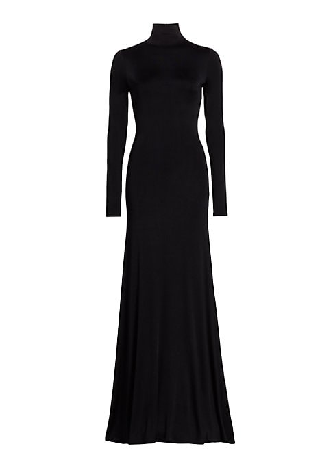 Elegant Turtleneck Evening Dress