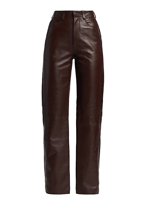Lustrous Leather Straight Pants