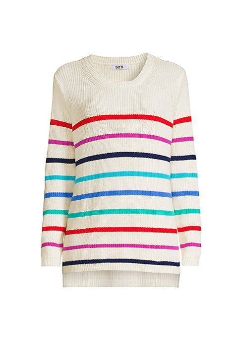 Striped Cotton Crew Sweater