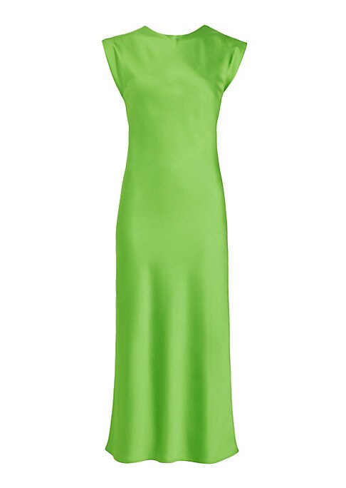 V-Back Satin Midi Dress