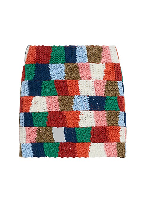 Psychedelic Crochet Miniskirt
