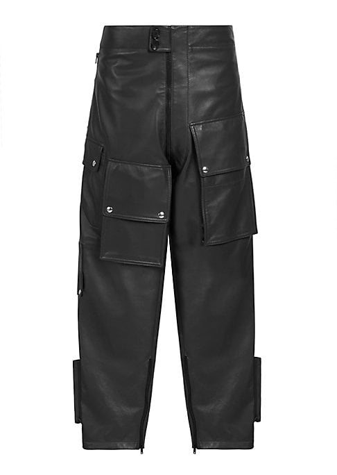 Chic Leather Cargo Trousers