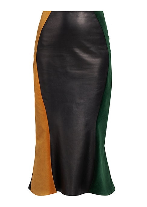 Flirty Leather Midi Skirt