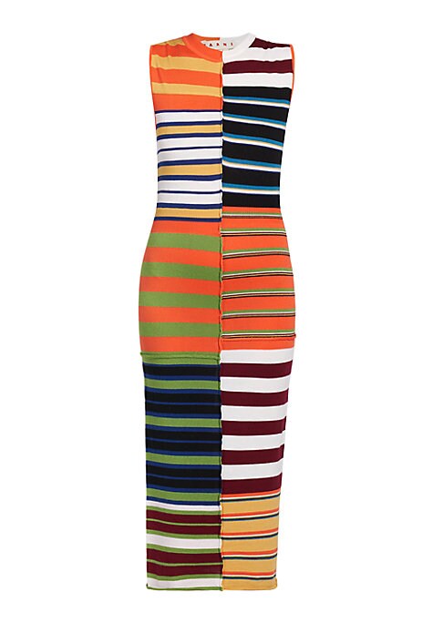 Colorblock Wool Midi Dress