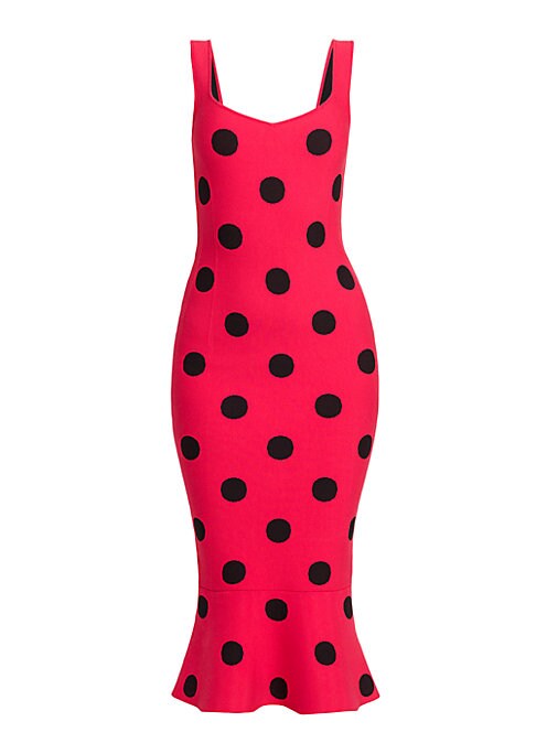 Polka-Dot Peplum Dress