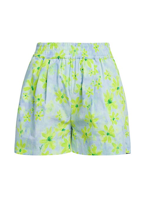 Floral Wide-Leg Cotton Shorts
