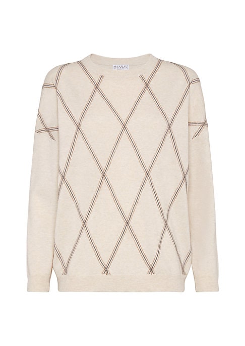 Elegant Argyle Knit Sweater