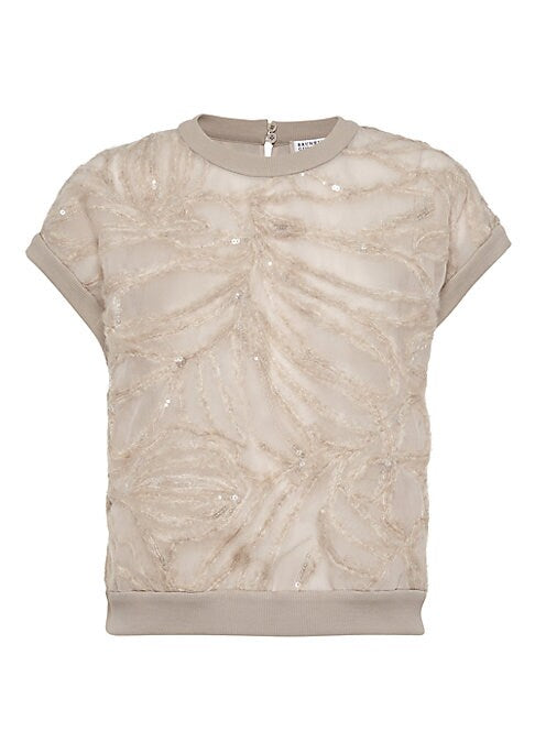 Elegant Embroidered Silk Tee