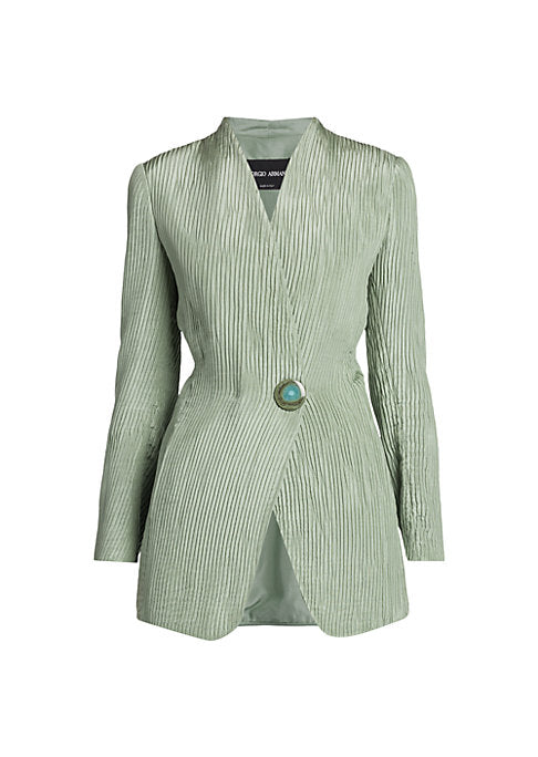 Asymmetric Pleat Blazer