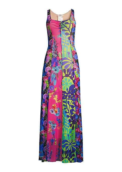 Vibrant Print Maxi Gown