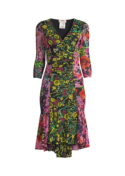 Floral Tulle Wrap Dress