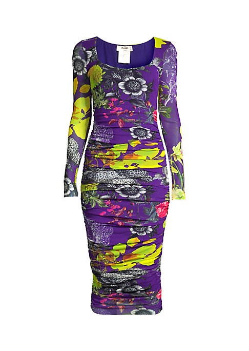 Floral Ruched Midi Dress