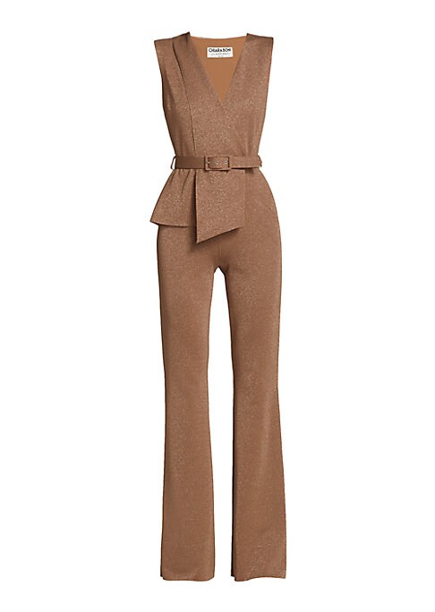 Metallic Peplum Jumpsuit