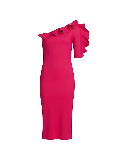 Ruffled Asymmetrical Sheath Dress