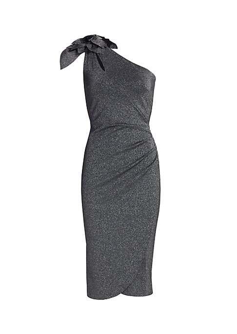 Shimmering Floral One-Shoulder Dress