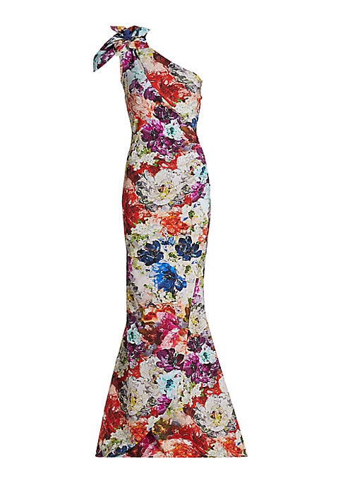 Floral Asymmetric Elegance Gown