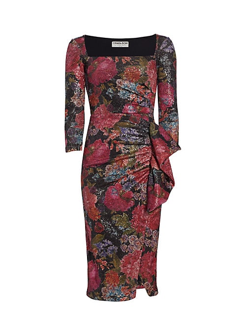 Floral Sequin Midi Dress