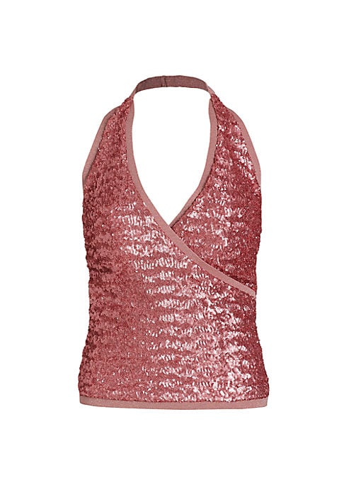 Metallic Elegance Halter Top