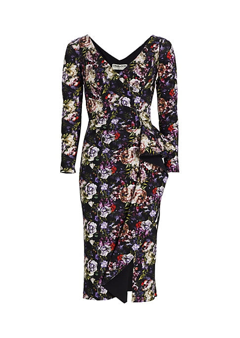 Floral Ruffle Bodycon Dress