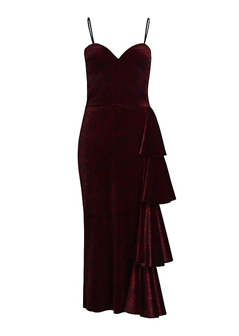 Rose Velvet Midi Dress