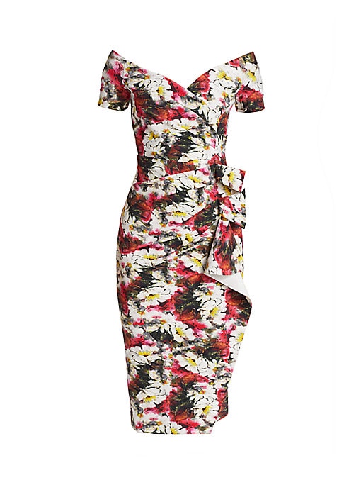 Ruffled Floral Cocktail Dress