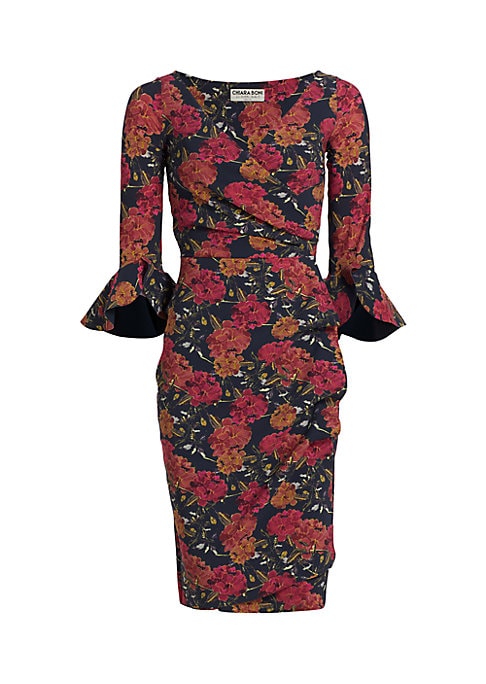 Floral Wrap Midi Dress