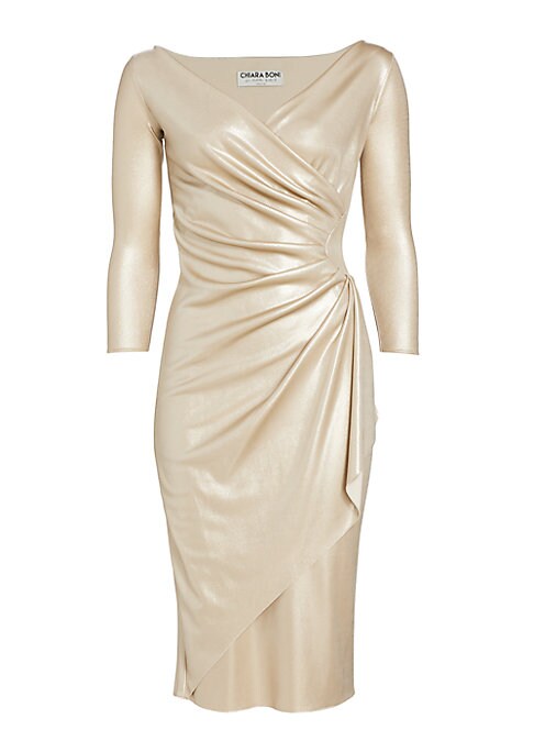 Metallic Wrap Dress Delight