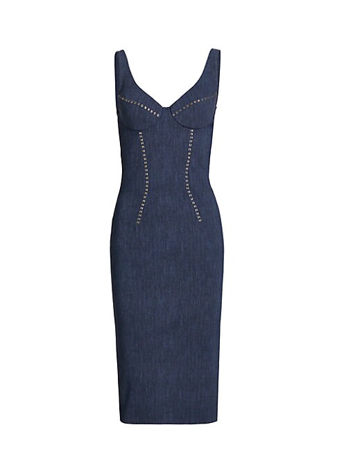 Embellished Denim Cocktail Dress
