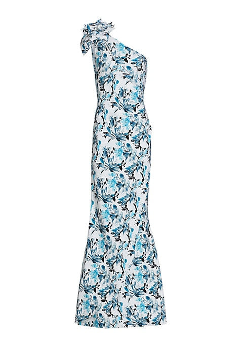 Floral Elegance Jersey Gown