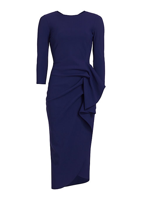 Ruffled Asymmetrical Midi Dress