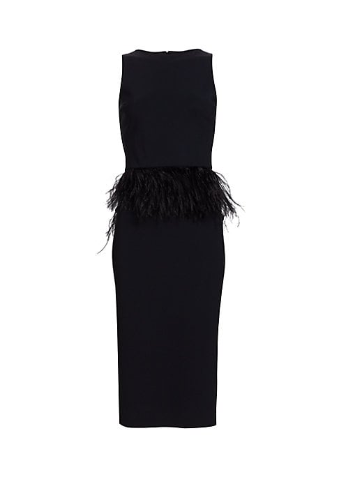 Feathered Elegance Midi Dress