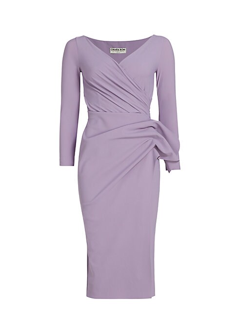 Draped V-Neck Midi Dress