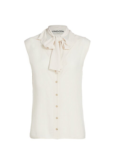 Elegant Tie-Neck Blouse