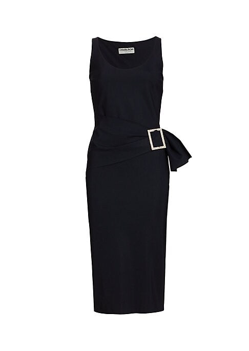 Crystal Buckle Midi Dress