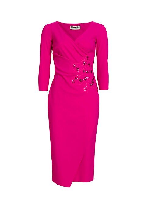 Floral Sequin Wrap Dress