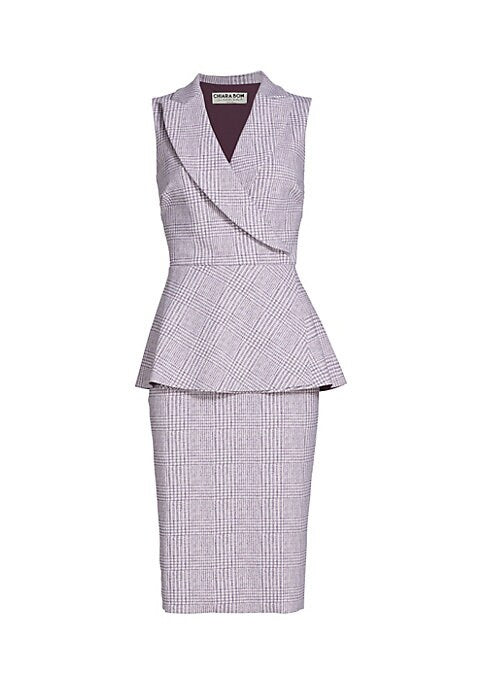 Plaid Peplum Elegance Dress