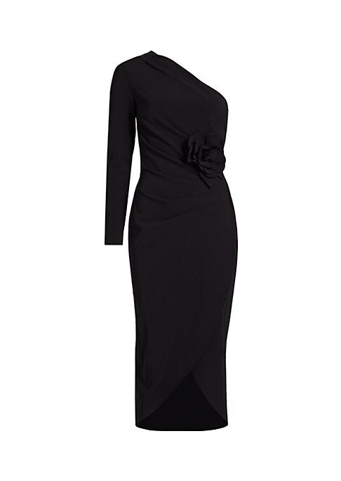 Rosette Wrap Midi Dress